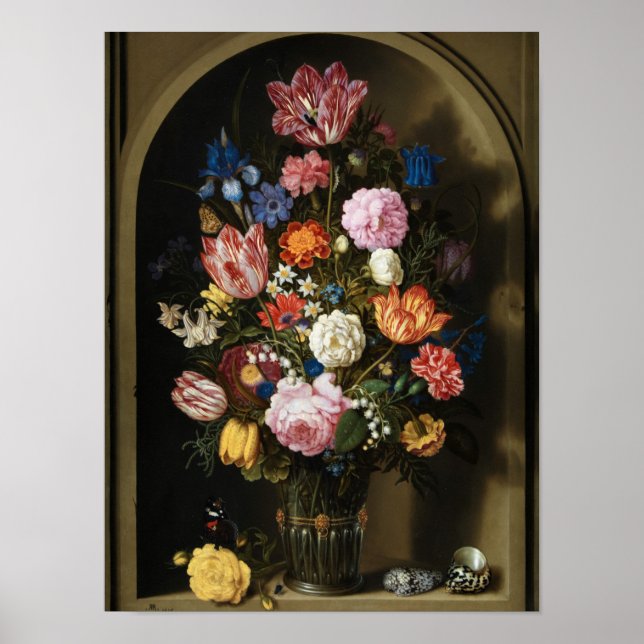 5-Ambrosius Bosschaert, das Elder-Bouquet der Blum Poster (Vorne)