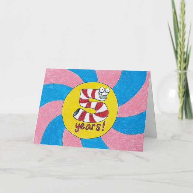 5 ans carte d'anniversaire/anniversaire de (Devant)