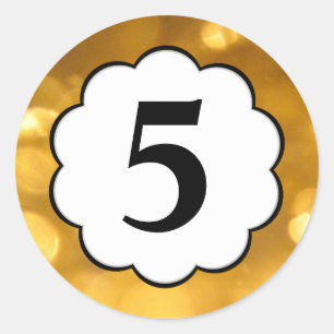 5 - Aufkleber mit den goldenen Zahlen