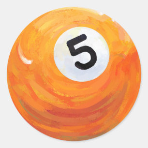 5 Ball Runder Aufkleber