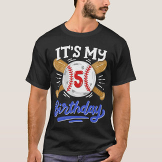 5. Baseball-Geburtstagsfeier Jungen Sport Fan 5 Ja T-Shirt