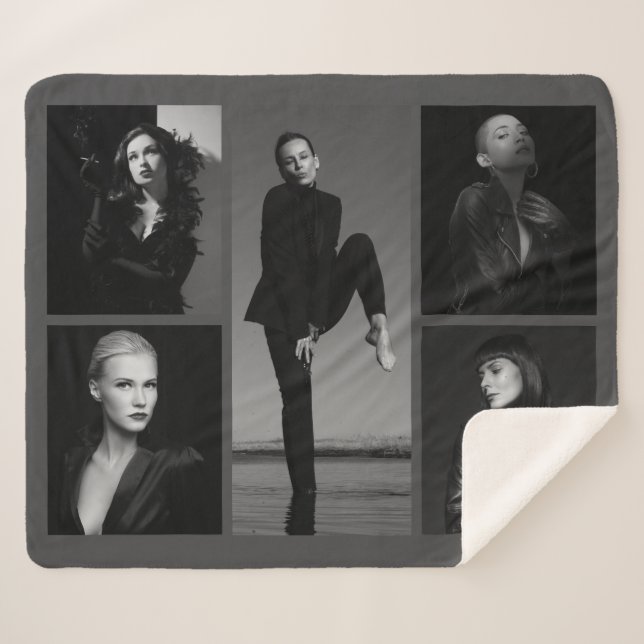 5 Bearbeitbare FotoCollage Sherpadecke (Vorderseite (Horizontal))