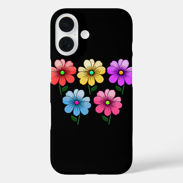 5 Blume Design iPhone 16 Hülle (Rückseite)