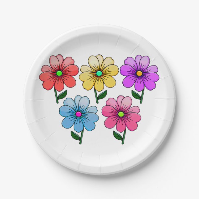 5 Blume Design Pappteller (Vorderseite)