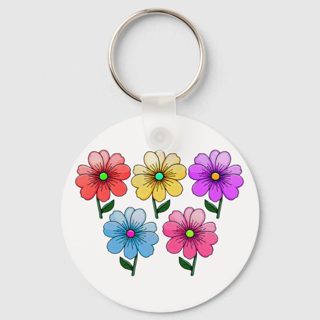 5 Blume Design Schlüsselanhänger (Vorderseite)