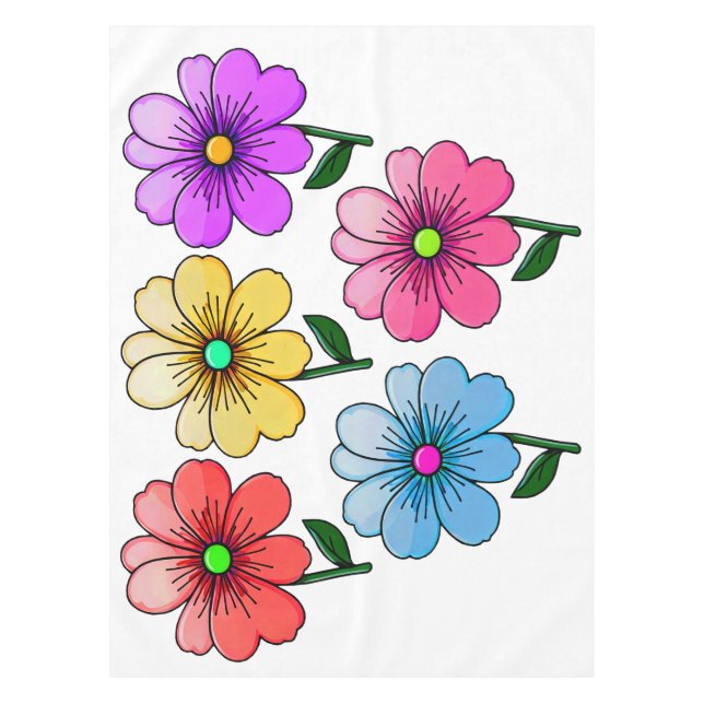 5 Blume Design Tischdecke (Vorderseite)