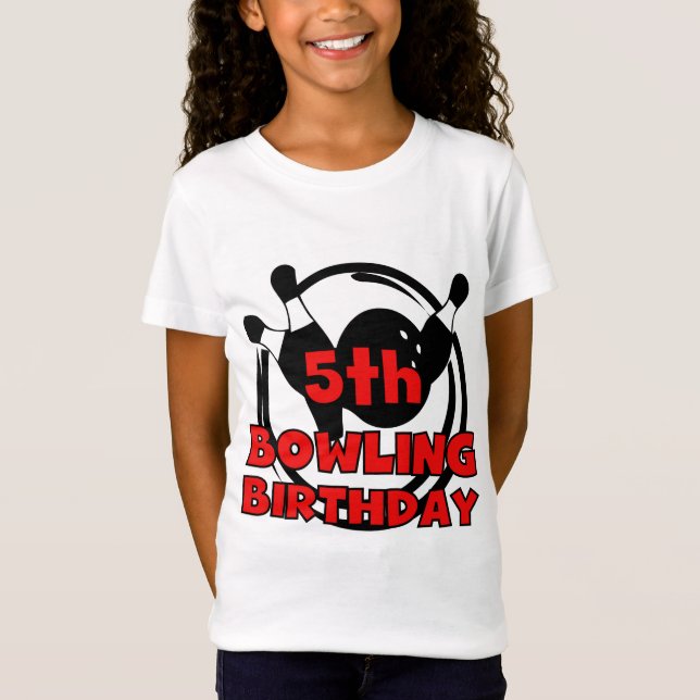 5. Bowling Geburtstagsgeschenke T-Shirt (Vorderseite)