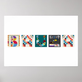 5 Buchstaben Name Board Game Alphabet Poster