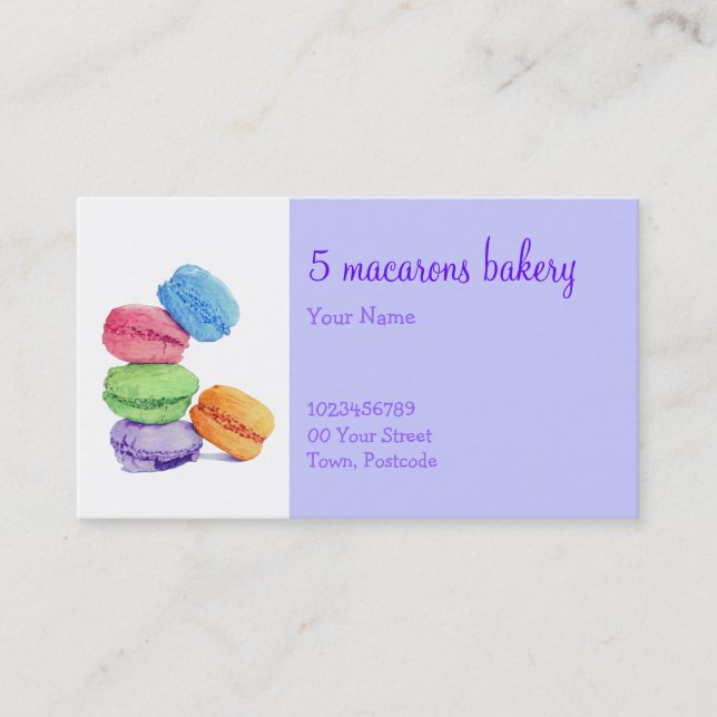 5 Carte de visite de boulangerie Macarons (Devant)