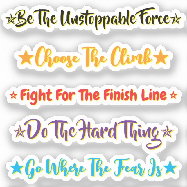 5 Challenge Quotes | Motivational & Inspirational Aufkleber (Vorderseite)