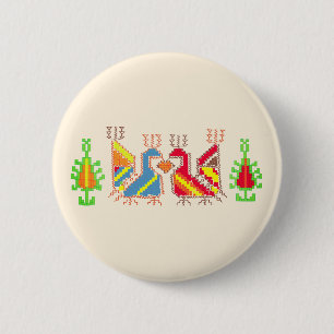 5 Cm Badge rond du Motif géométrique natif