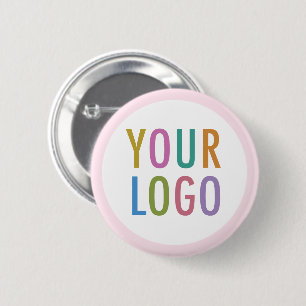 5 Cm Bouton de dos rose personnalisé avec badge rond lo