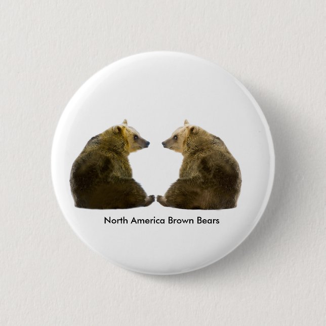 5 Cm Image d'ours pour badge rond standard (Devant)