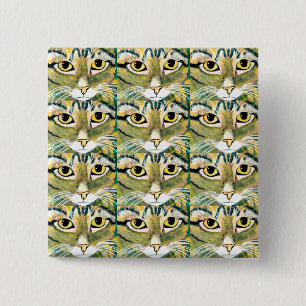 5 Cm ~Les Yeux Des Chats L'Ont ~ Bouton Carré Badge