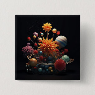 5 Cm Système solaire Badge Carré 15cm