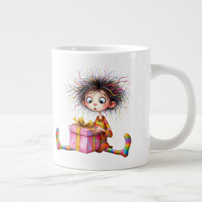 *  5 Colorful  Whimsical Christmas BOY  Gift AP97 Jumbo-Tasse (Rechts)