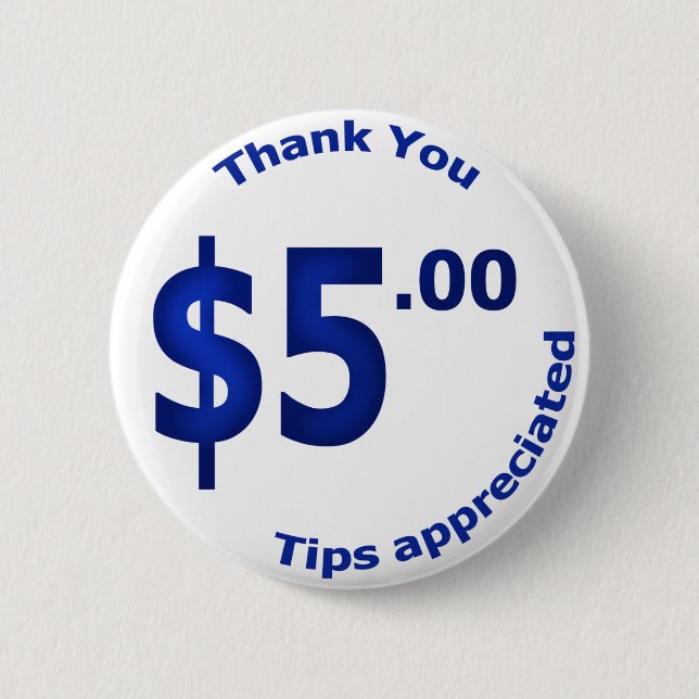 $5 danke zu knöpfen button (Vorderseite)
