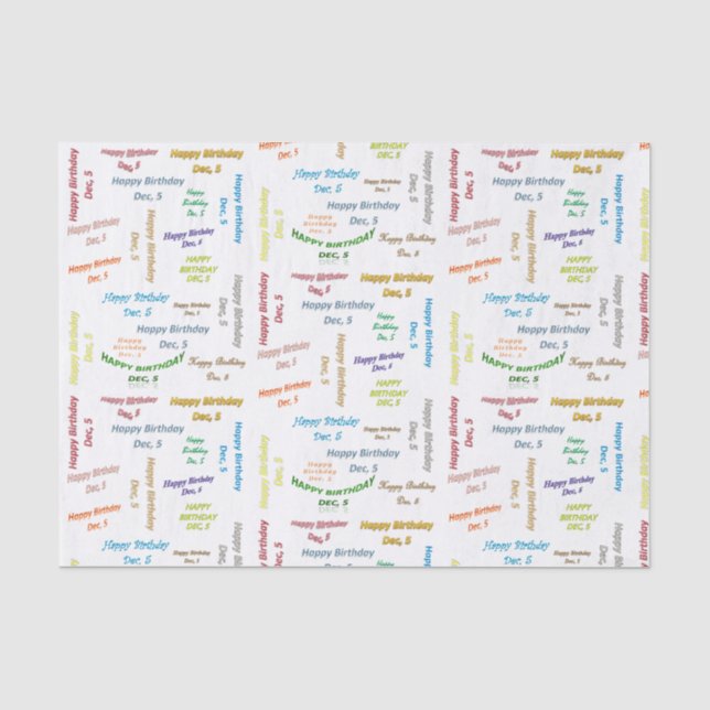 5. Dezember Tissue Paper Seidenpapier (Vorderseite)