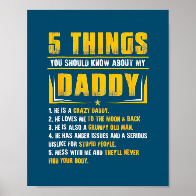 5 Dinge, die du über die meines Vaters wissen soll Poster (Vorne)