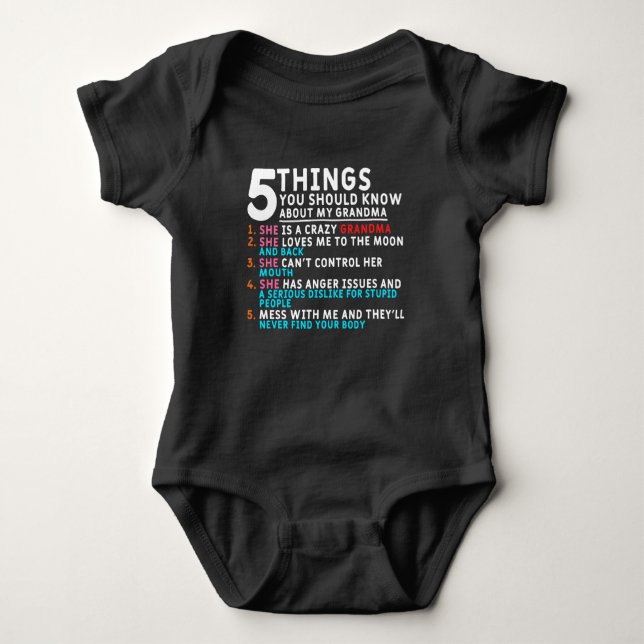 5 Dinge, die Sie über mein Oma wissen sollten Baby Strampler (Vorderseite)
