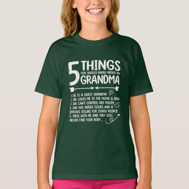 5 Dinge, die Sie über mein Oma wissen sollten T-Shirt (Vorderseite)