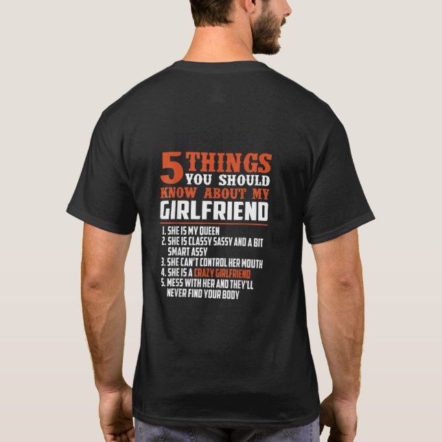 5 Dinge, die Sie über meine Freundin wissen sollte T-Shirt (Rückseite)