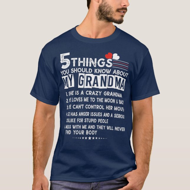 5 Dinge, die Sie über meine Oma-Mama wissen sollte T-Shirt (Vorderseite)
