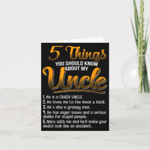 5 Dinge, die Sie über meinen Onkel Funny Chri wiss Karte