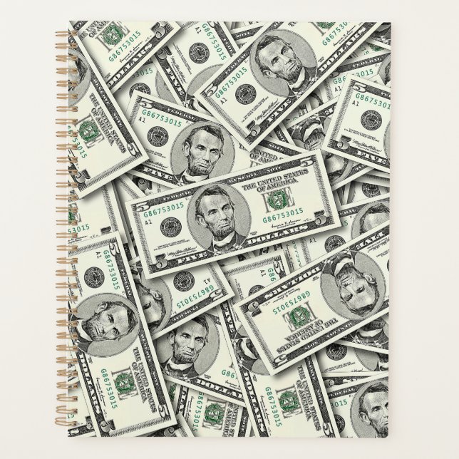 5-Dollar-Schein-Geldmuster Planer (Vorderseite)
