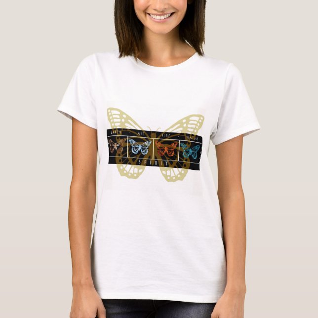 5 Element-Schmetterlinge T-Shirt (Vorderseite)