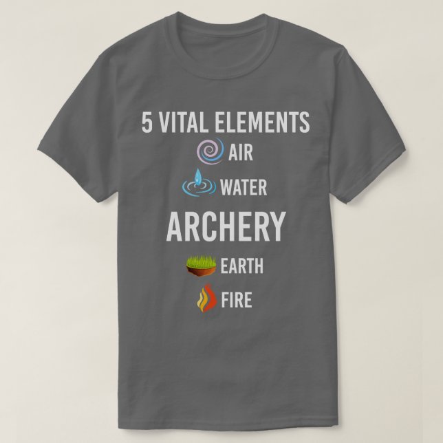 5 Elemente Bogenschießen T-Shirt (Design vorne)