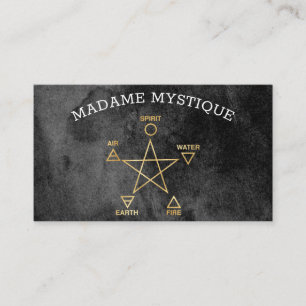 5 Elemente Pentagramm Psychic Geschäft Visitenkarte