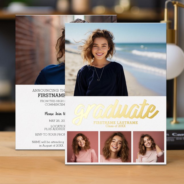 5 Faire-part photo Invitation de la fête de gradua (Graduation Invitation)