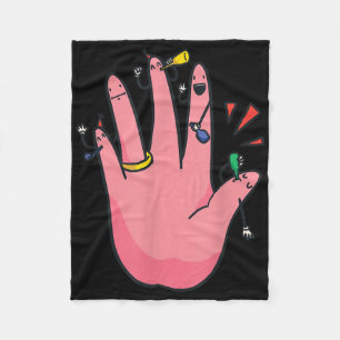5 Finger Verlobung Hand Party Best Verlobte Bride Fleecedecke