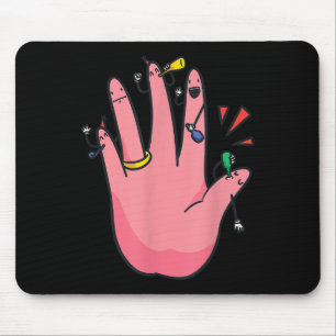 5 Finger Verlobung Hand Party Best Verlobte Bride Mousepad