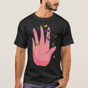 5 Finger Verlobung Hand Party Best Verlobte Bride T-Shirt