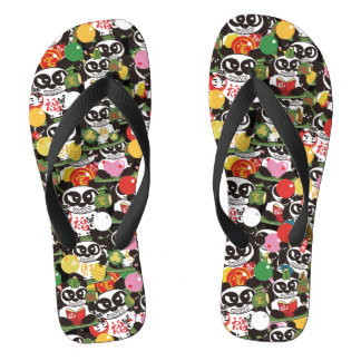 5 Fortune Panda Gods Flip Flops