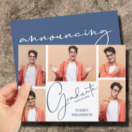 5 Foto Abschluss Collage Chic Script Ankündigung