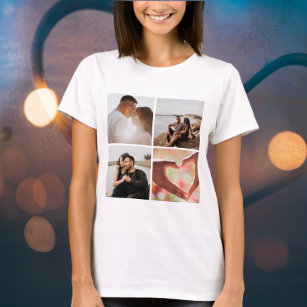 5 Foto Benutzerdefinierte Collage Personalisiert T-Shirt