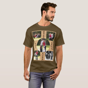 5 Foto Bester Vater je 20XX Holzkörner Diagonal T-Shirt