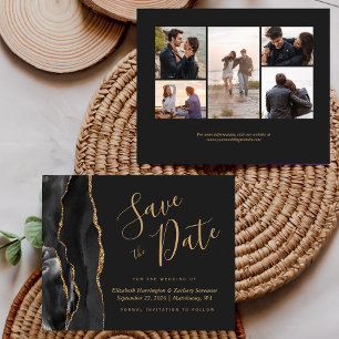 5-Foto Budget Black Gold Achat Dunkel Save-the-Dat