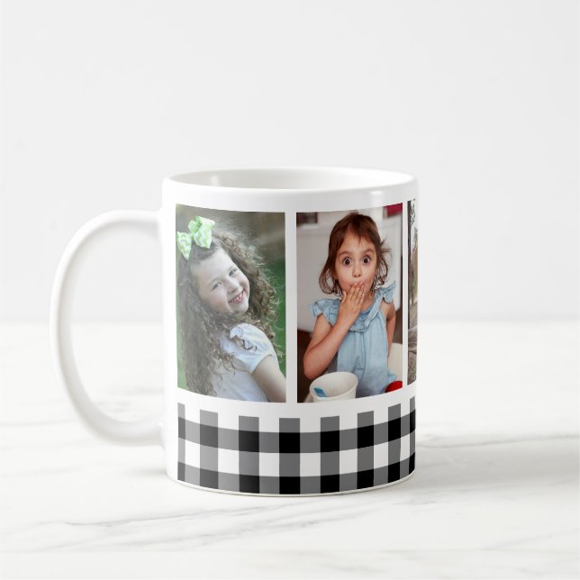 5 Foto Collage Black Buffalo Karierter Urlaub Kaffeetasse (Links)