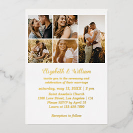 5 Foto Collage Elegante Hochzeit Einladung
