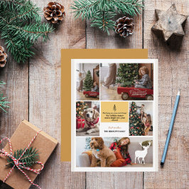 5 Foto Collage Frohe Weihnachts-Script Gruß Feiertagskarte