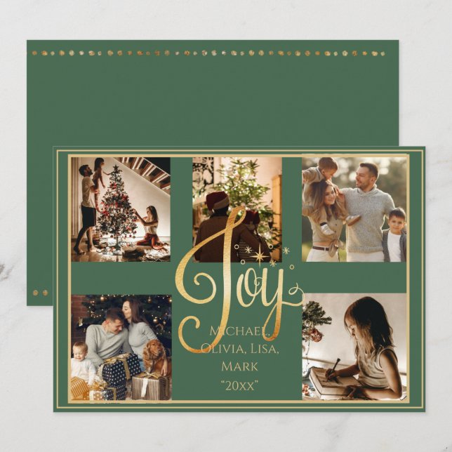 5 Foto Collage Joy Gold Weihnachten Weihnachtsfeie (Vorne/Hinten)