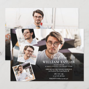 5-Foto-Collage Moderne Abschlussfeier Einladung