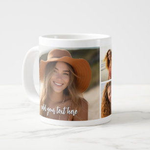 5-Foto-Collage - Moderne Minimalschrift mit Text Jumbo-Tasse