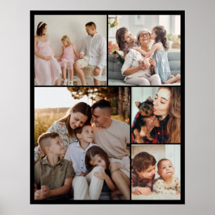 5-Foto-Collage Personalisiertes Bildgitter-Mosaik Poster