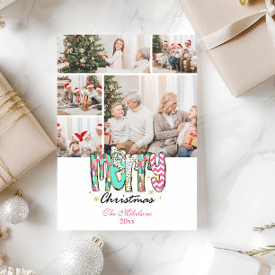 5 Foto Farbige Retro Fröhliche Weihnachten