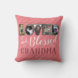 5 Foto Fill Letters Loved and Segno Oma Kissen